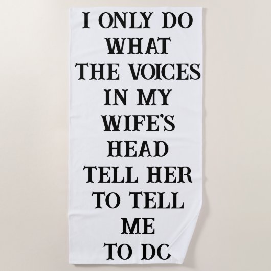 Serviette De Plage Beach Towel Husband Wife's Joke (Devant)