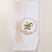 Serviette De Plage Beach towel, Monogrammed, Wedding gift (Devant)