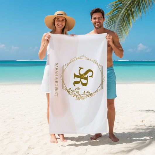 Serviette De Plage Beach towel, Monogrammed, Wedding gift
