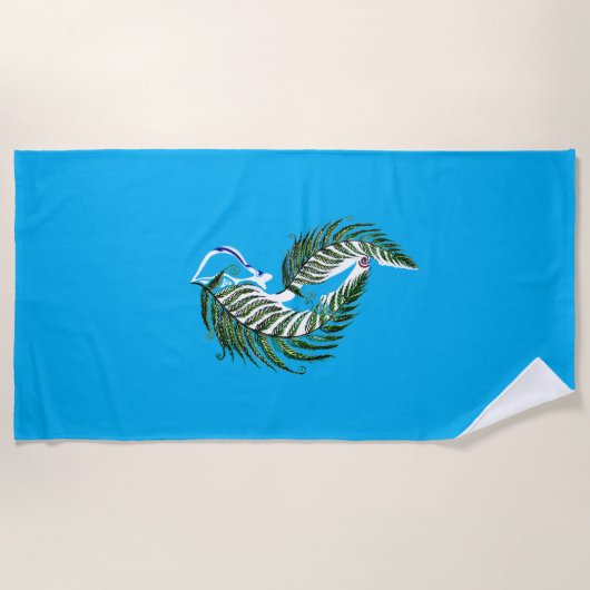 Serviette De Plage Beach Towel NZ Aotearoa Fern Design (Devant)