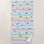 Serviette De Plage Beach Towel – Sports & Stripes Pastel Racing  (Devant)