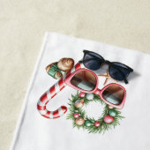 Serviette De Plage Beach Towel-Tropical Christmas Beach Towel (En situation)