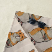 Serviette De Plage Beach Towel with yellow hamster (En situation)