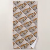 Serviette De Plage Beach Towel with yellow hamster (Devant)