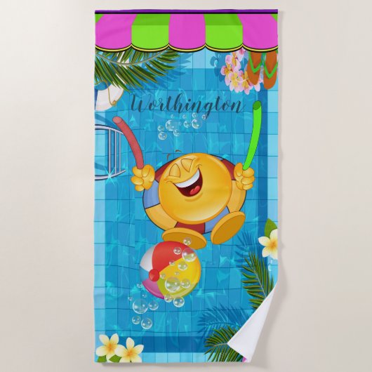 Serviette De Plage Beach Towers Pool Sourires 2 (Devant)