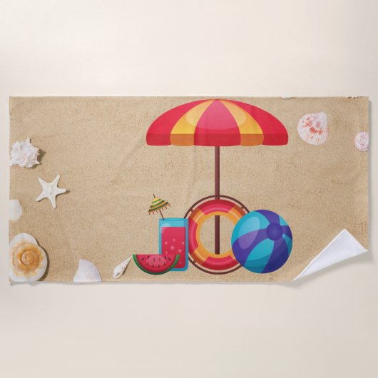Serviette De Plage Beach Umbrella Beach Towel (Devant)