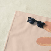 Serviette De Plage Beach Vibe Summer Retro Nom personnalisé (En situation)