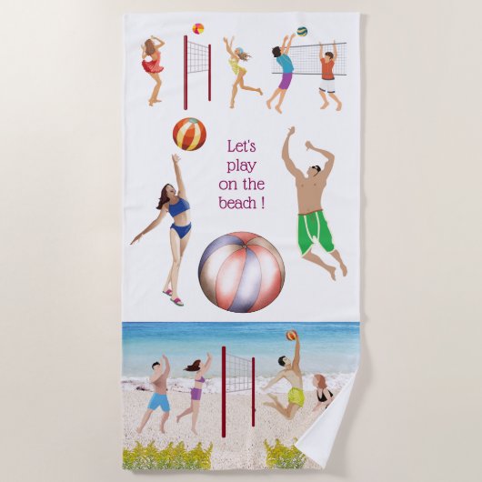 Serviette De Plage Beach Volleyball Beach Towne (Devant)