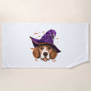 Serviette De Plage Beagle Chien sorcier Funny Halloween Amoureux des