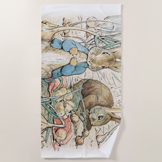 Serviette De Plage Beatrix Potter Peter Rabbit et Benjamin Bunny (Devant)