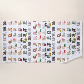 Serviette De Plage Beau Alphabet ABC Camions, Véhicules de transport (Devant)