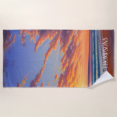Serviette De Plage Beau bleu Turquoise Ocean Sunset (Devant)