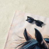 Serviette De Plage Beau Cheval Blush Fleur sauvage rose (En situation)
