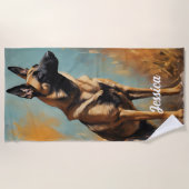 Serviette De Plage Beau Malinois allemand (Devant)