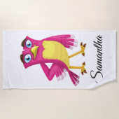 Serviette De Plage Beau Oiseau de Cartoon (Devant)
