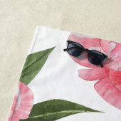 Serviette De Plage Beau Rose (En situation)