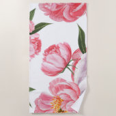 Serviette De Plage Beau Rose (Devant)