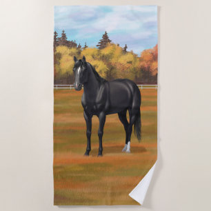 Serviette De Plage Beau Stallion Cheval du Quartier Noir