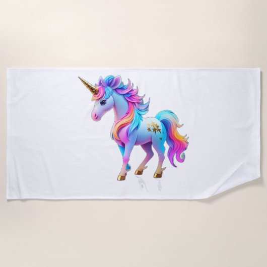 Serviette De Plage Beau Sticker Unicorn 1 (Devant)
