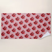 Serviette De Plage Beaucoup d'amour, grands coeurs (Devant)