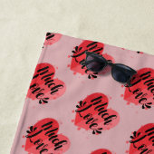 Serviette De Plage Beaucoup d'amour, grands coeurs (En situation)