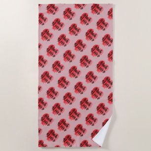 Serviette De Plage Beaucoup d'amour, grands coeurs
