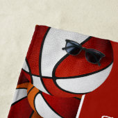 Serviette De Plage Beaucoup de basket-ball athlète nom de l'équipe ro (En situation)