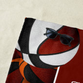 Serviette De Plage Beaucoup de basket-ball marron noir couleurs équip (En situation)