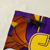 Serviette De Plage Beaucoup de boules de basket couleurs de l'équipe (En situation)