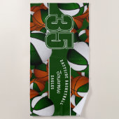 Serviette De Plage Beaucoup de boules de basket personnalisées nom de (Devant)