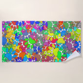 Serviette De Plage Beaucoup D'Empreintes de pattes De Chiens Partout (Devant)