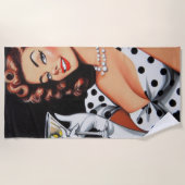 Serviette De Plage Beauté Boire la pointe vers le haut (Devant)