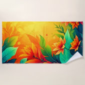 Serviette De Plage Beauté florale Abstraite vive (Devant)