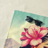 Serviette De Plage Beauté rétro fille hispanique (En situation)