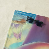 Serviette De Plage Beauté tropicale rétro (En situation)