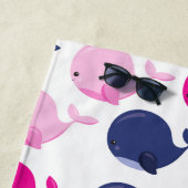 Serviette De Plage Beaux Baleines, Motif De Baleines, Votre Nom (En situation)