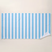 Serviette De Plage Bébé Bleu et Blanc Grandes Dimensions horizontales (Devant)