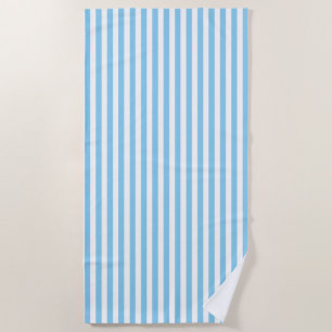 Serviette De Plage Bébé Bleu et Blanc Taille moyenne Bandes verticale