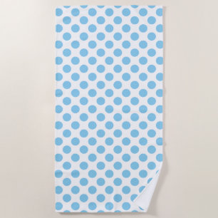 Serviette De Plage Bébé Bleu sur Blanc Grand Taille Pois