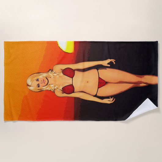 Serviette De Plage Bébé de bikini de bande dessinée (Devant)