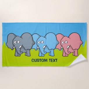 Serviette De Plage Bébé éléphants