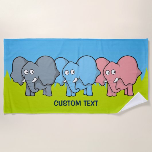 Serviette De Plage Bébé éléphants (Devant)