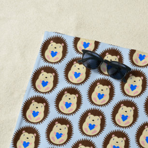 Serviette De Plage Bébé Garçon Cœur Hérisson Motif