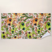 Serviette De Plage Bébé Geckos jote personnages de dessin (Devant)