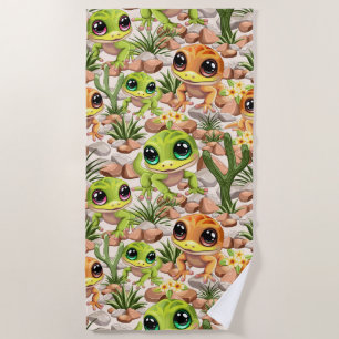 Serviette De Plage Bébé Geckos jote personnages de dessin