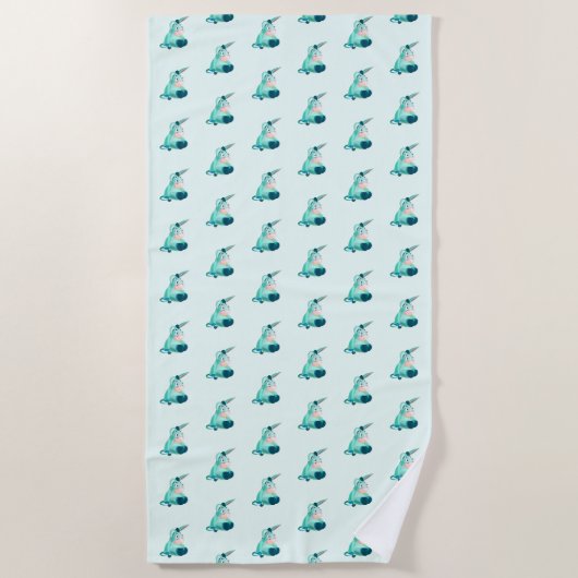 Serviette De Plage Bébé mignon âne (Devant)