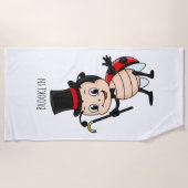 Serviette De Plage Bébé mignon avec chapeau et dessin animé de cravat (Devant)