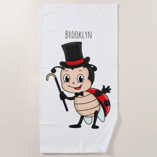 Serviette De Plage Bébé mignon avec chapeau et dessin animé de cravat (Devant)
