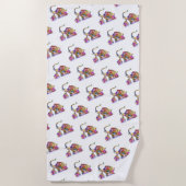 Serviette De Plage Bébé mignon et maman Eléphants Plage Serviette (Devant)