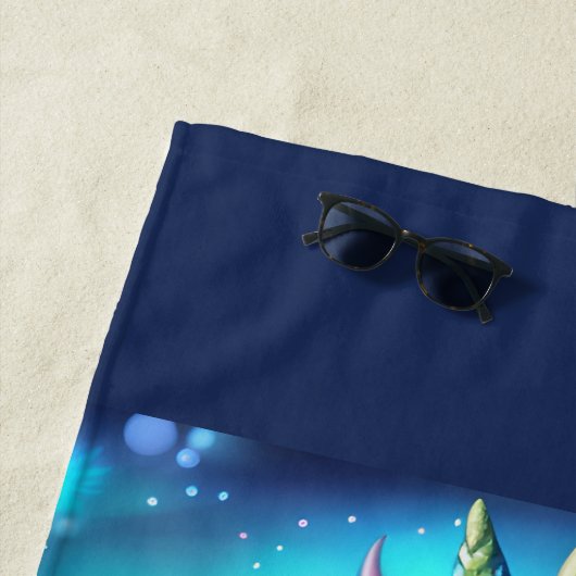 Serviette De Plage Bébé mignon et souriant Dragon aux fleurs (En situation)